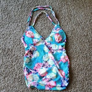 Pink blush maternity swim top